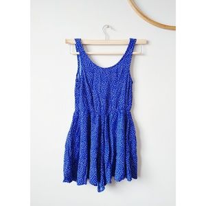 Flowy Fit and Flare Blue Romper